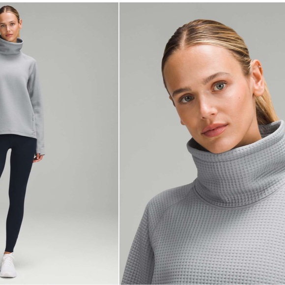 Lululemon Waffle-Knit Funnel-Neck Long-Sleeve Shirt Sweater size 6 Outdoor - Picture 3 of 8